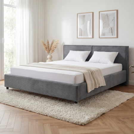 Čalouněná postel Ineza 160x200 s úložným prostorem šedá