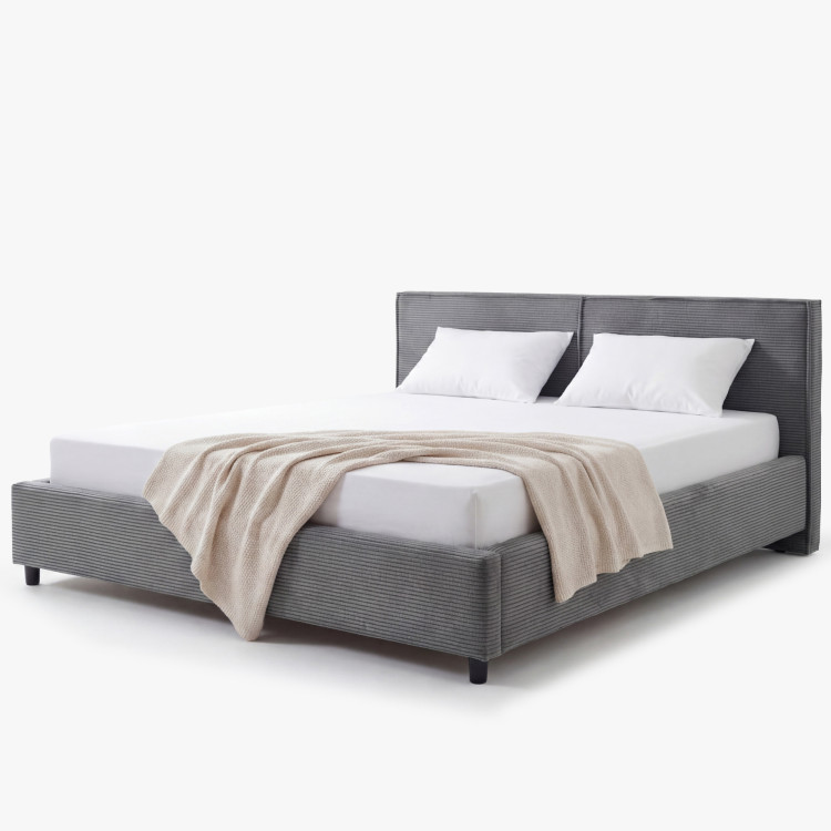 Čalouněná postel Ineza 160x200 s úložným prostorem šedá