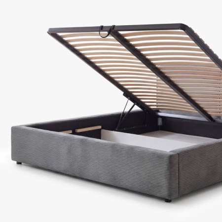 Čalouněná postel Ineza 160x200 s úložným prostorem šedá