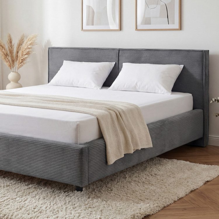 Čalouněná postel Ineza 160x200 s úložným prostorem šedá