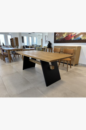 Esstisch Oscar 200x100 cm Holzplatte mit schwarzen