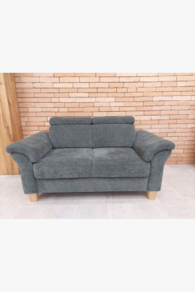 Zweisitzer Sofa Landhausstil Stoffbezug Grau Outlet