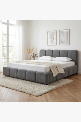 Polsterbett Nubi 180x200 mit Stauraum, grau