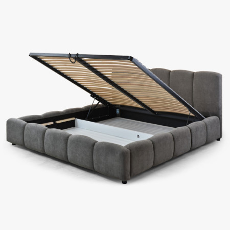Polsterbett Nubi 180x200 mit Stauraum, grau