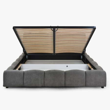 Polsterbett Nubi 180x200 mit Stauraum, grau