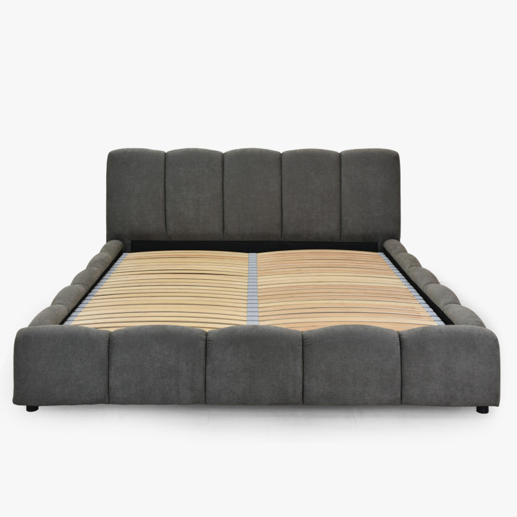 Polsterbett Nubi 180x200 mit Stauraum, grau