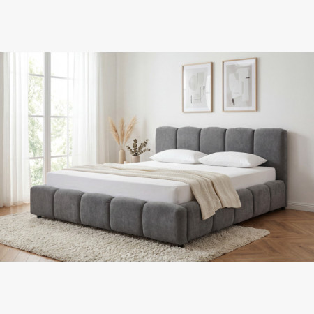 Polsterbett Nubi 180x200 mit Stauraum, grau