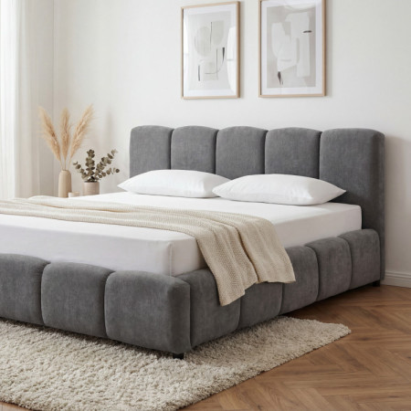 Polsterbett Nubi 180x200 mit Stauraum, grau