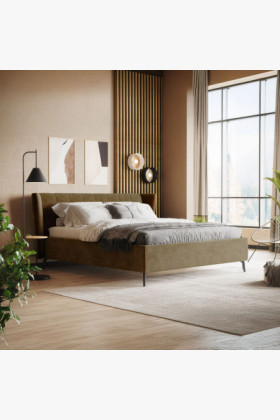 Moderne Polsterbett mit Stauraum Bronze, 180 × 200 cm 2