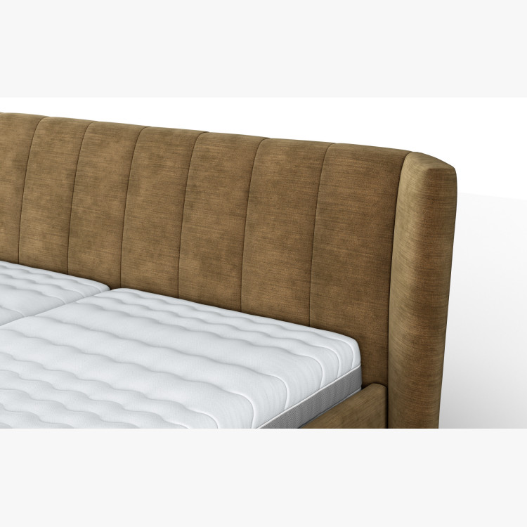 Moderne Polsterbett mit Stauraum Bronze, 180 × 200 cm