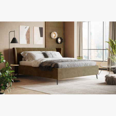 Moderne Polsterbett mit Stauraum Bronze, 180 × 200 cm