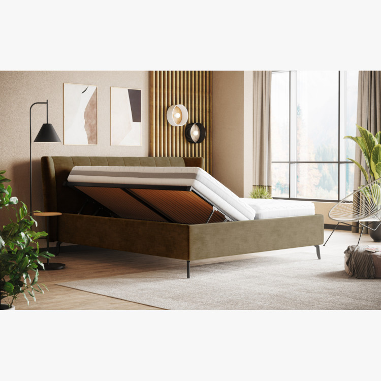 Moderne Polsterbett mit Stauraum Bronze, 180 × 200 cm