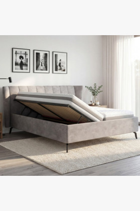 Moderne Polsterbett mit Stauraum, 180 × 200 cm 2
