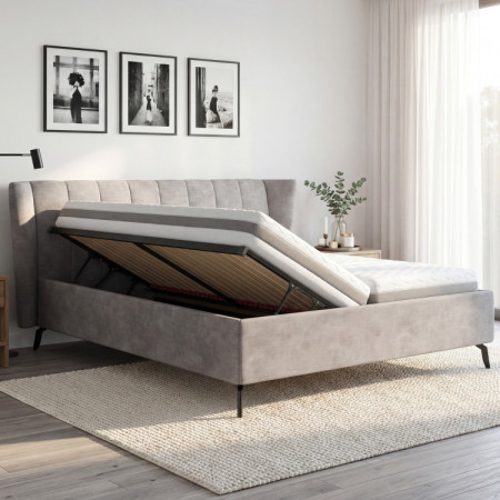 Moderne Polsterbett mit Stauraum, 180 × 200 cm