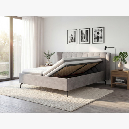 Moderne Polsterbett mit Stauraum, 180 × 200 cm