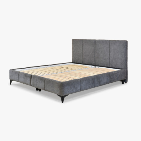 Bett Atena 180x200 grau, Stoff Flow, Stauraum, Lattenrost