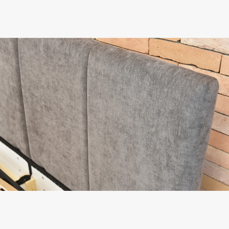 Bett Atena 180x200 grau, Stoff Flow, Stauraum, Lattenrost