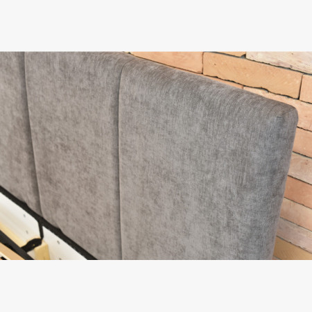 Bett Atena 180x200 grau, Stoff Flow, Stauraum, Lattenrost