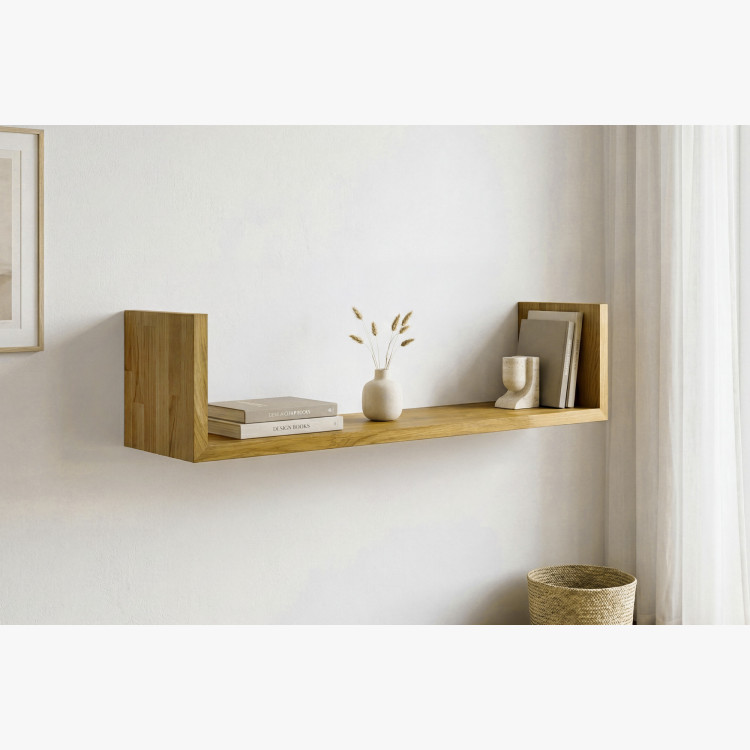 Eiche Wandregal Hugo 80 cm, massiv, geölt