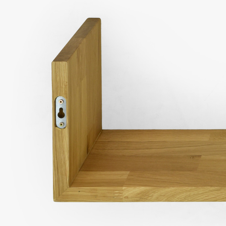 Eiche Wandregal Hugo 80 cm, massiv, geölt