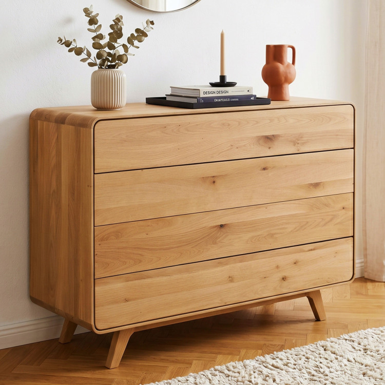 Eichenkommode Avalon 4 Schubladen 120 cm – natur Eiche