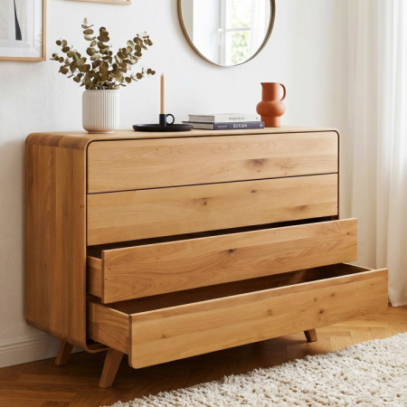 Eichenkommode Avalon 4 Schubladen 120 cm – natur Eiche