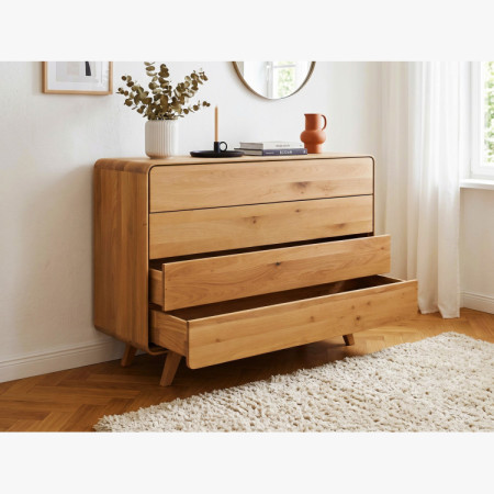 Eichenkommode Avalon 4 Schubladen 120 cm – natur Eiche
