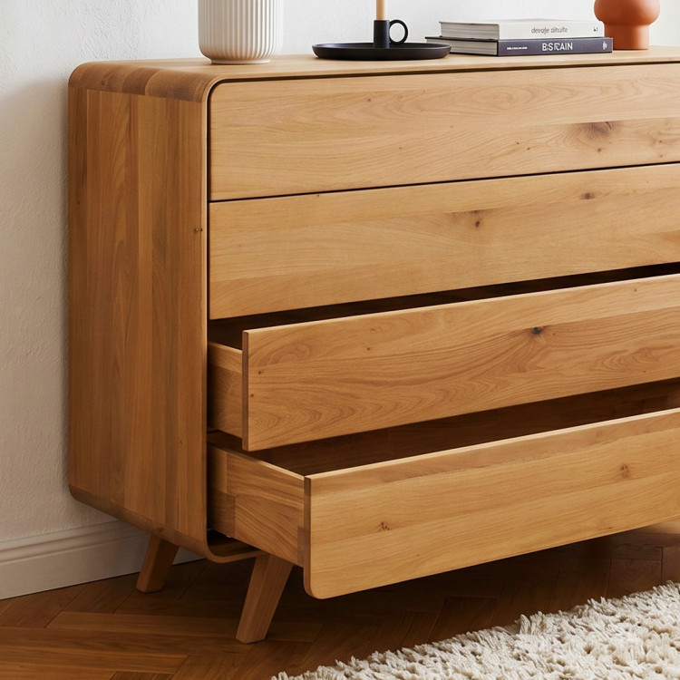 Eichenkommode Avalon 4 Schubladen 120 cm – natur Eiche