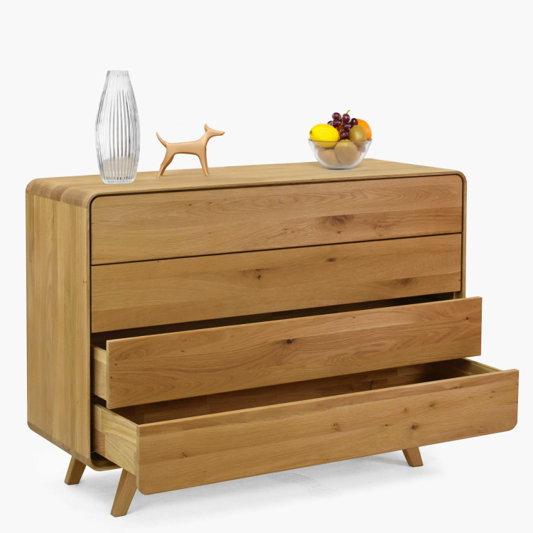 Eichenkommode Avalon 4 Schubladen 120 cm – natur Eiche