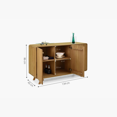 Eichenkommode Avalon 3 Türen 134 cm – Eiche natural