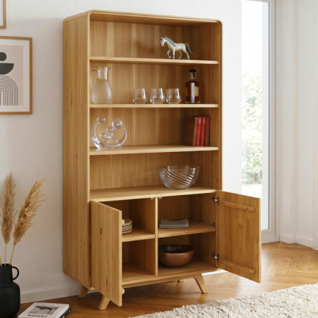 Eichenregal Avalon 180 cm hoch mit Türen – Eiche natural