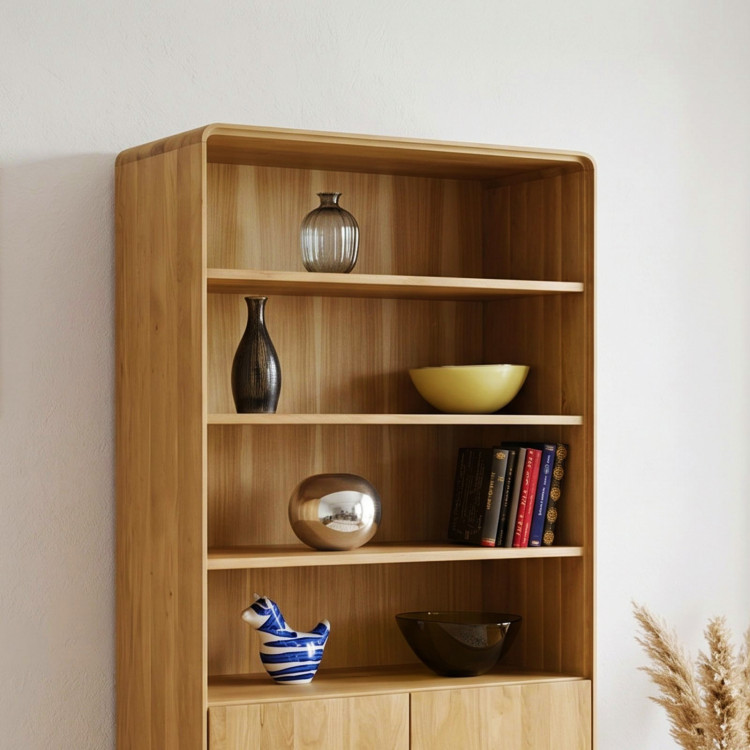 Eichenregal Avalon 180 cm hoch mit Türen – Eiche natural