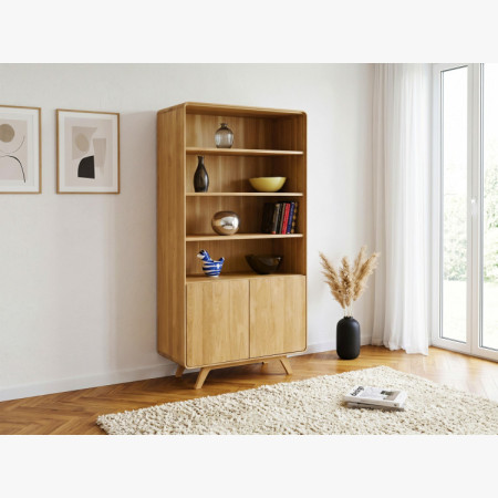 Eichenregal Avalon 180 cm hoch mit Türen – Eiche natural