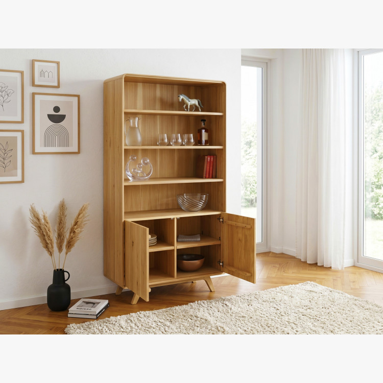 Eichenregal Avalon 180 cm hoch mit Türen – Eiche natural