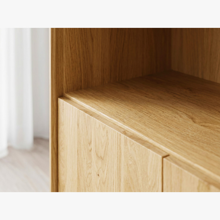 Eichenregal Avalon 180 cm hoch mit Türen – Eiche natural