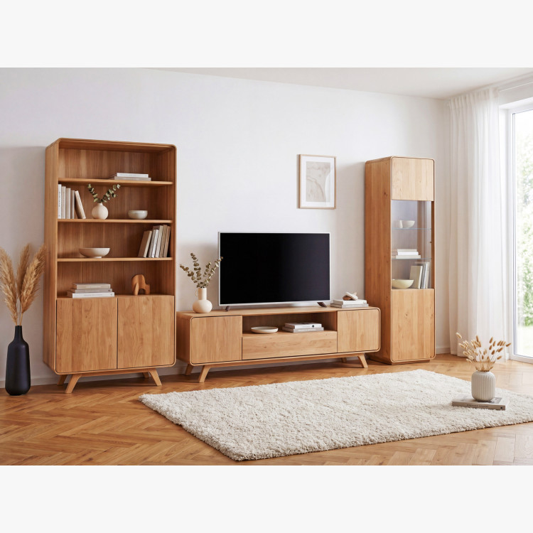 Eichenregal Avalon 180 cm hoch mit Türen – Eiche natural