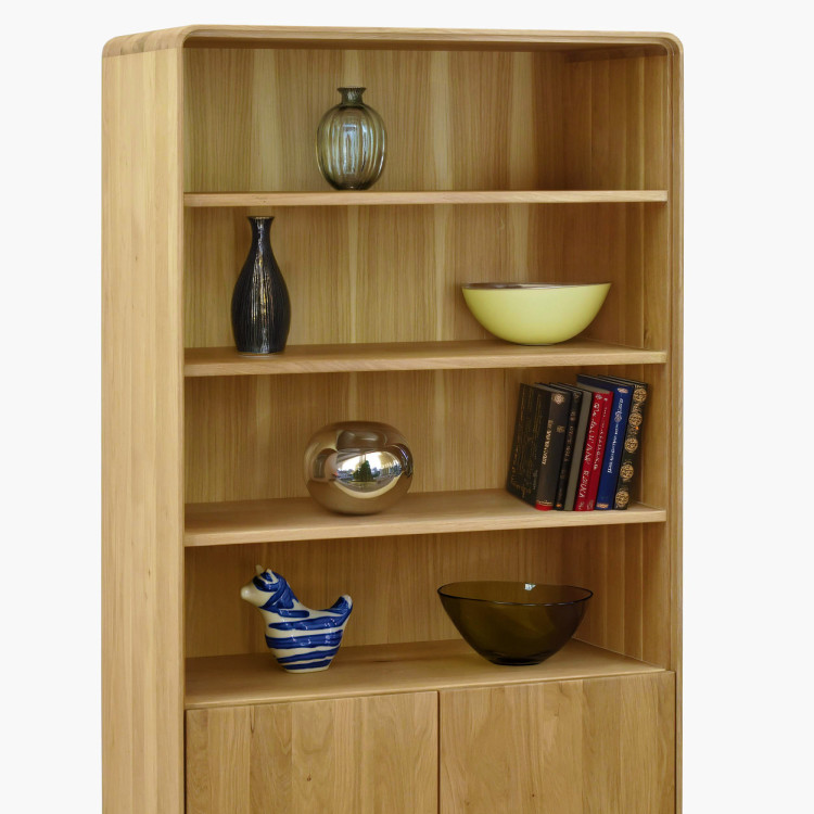 Eichenregal Avalon 180 cm hoch mit Türen – Eiche natural