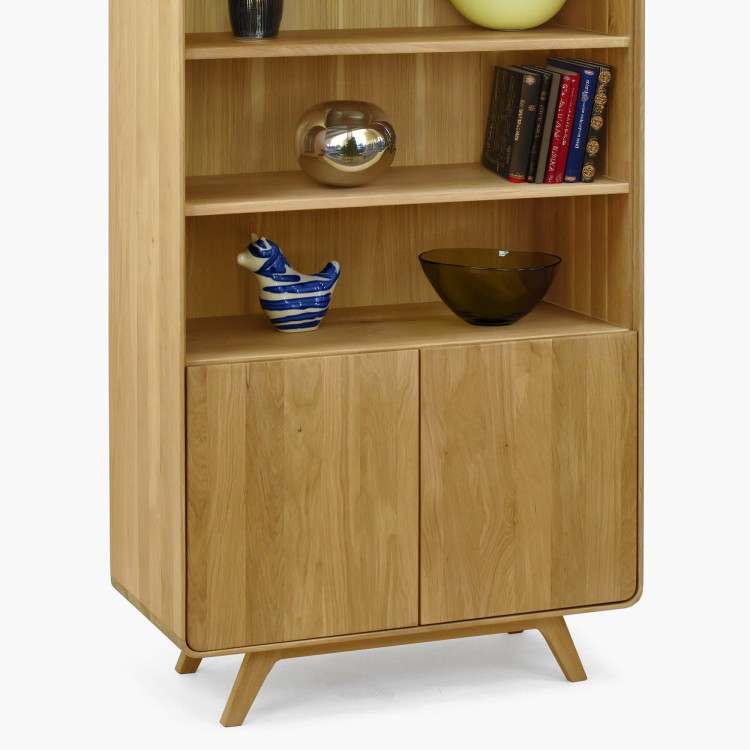 Eichenregal Avalon 180 cm hoch mit Türen – Eiche natural