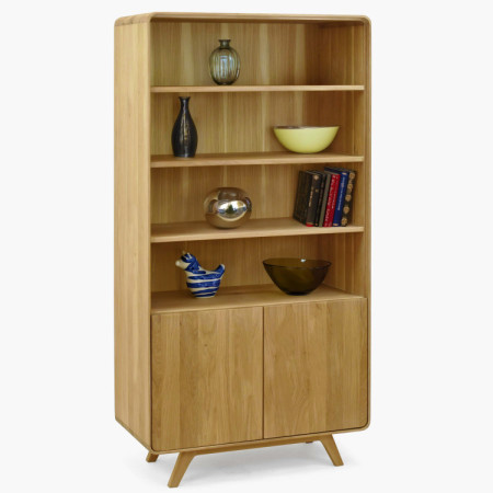 Eichenregal Avalon 180 cm hoch mit Türen – Eiche natural