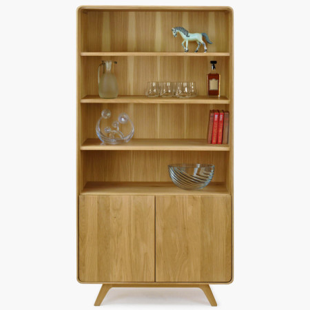 Eichenregal Avalon 180 cm hoch mit Türen – Eiche natural