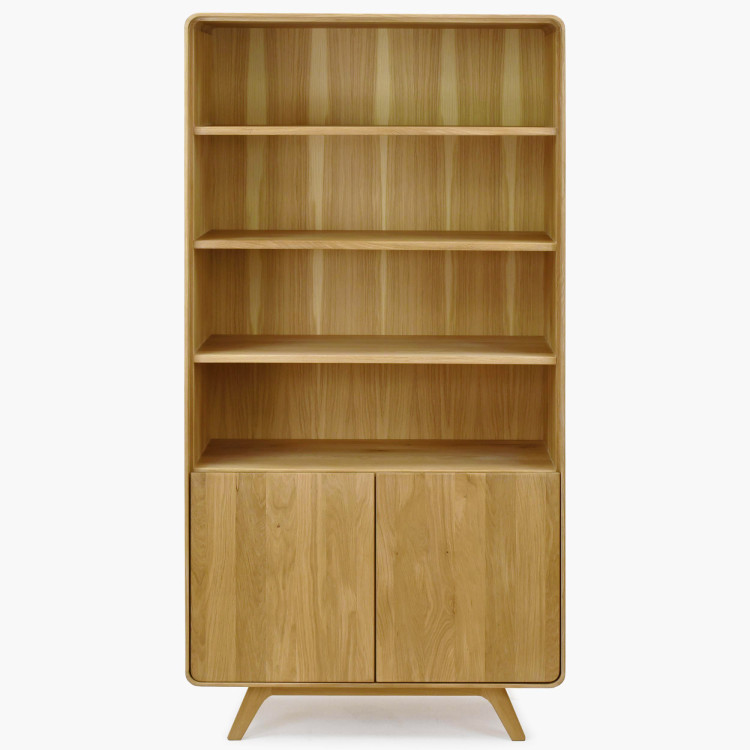 Eichenregal Avalon 180 cm hoch mit Türen – Eiche natural