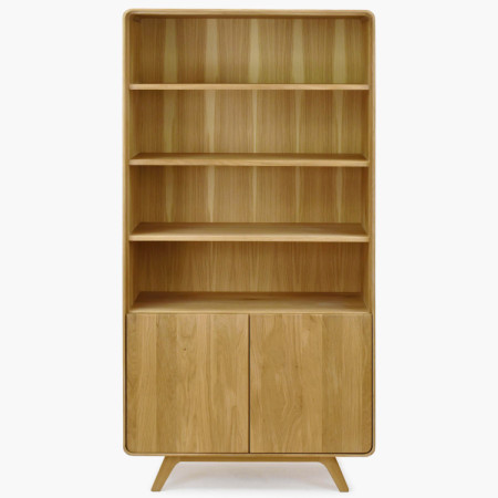 Eichenregal Avalon 180 cm hoch mit Türen – Eiche natural