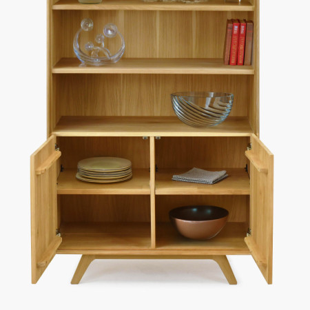 Eichenregal Avalon 180 cm hoch mit Türen – Eiche natural