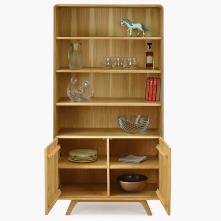 Eichenregal Avalon 180 cm hoch mit Türen – Eiche natural