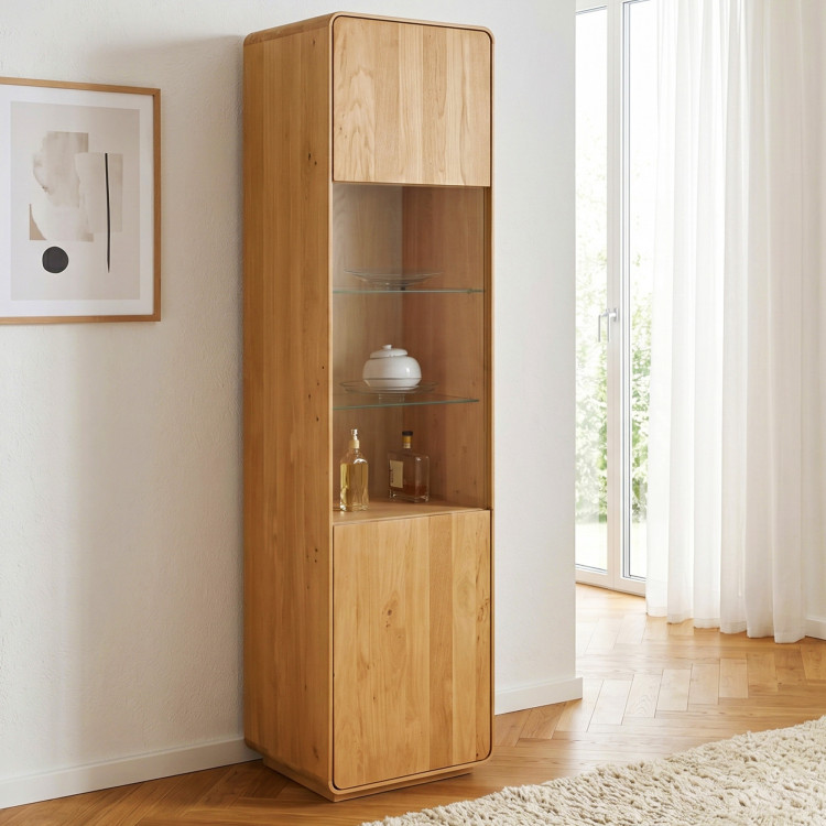 Massive Vitrine Avalon 1-türig Eiche natural
