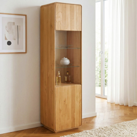 Massive Vitrine Avalon 1-türig Eiche natural