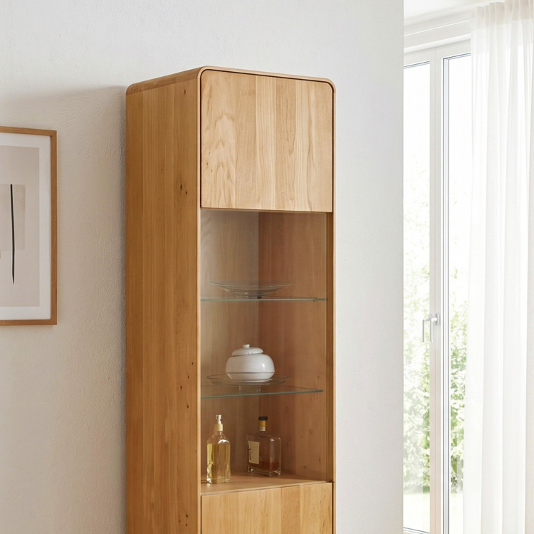 Massive Vitrine Avalon 1-türig Eiche natural