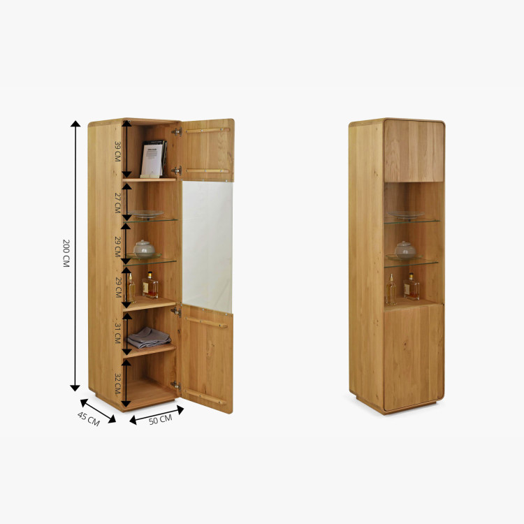 Massive Vitrine Avalon 1-türig Eiche natural