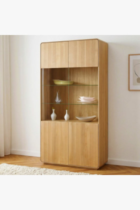 Vitrine Avalon 2-türig Eiche natural mit Glas