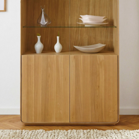 Vitrine Avalon 2-türig Eiche natural mit Glas
